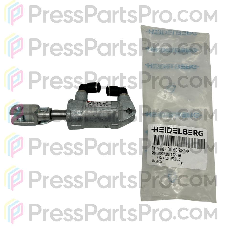 00.580.3387 Pneumatic Cylinder for Heidelberg SM102, CD102 - Original Part - Press Parts Pro