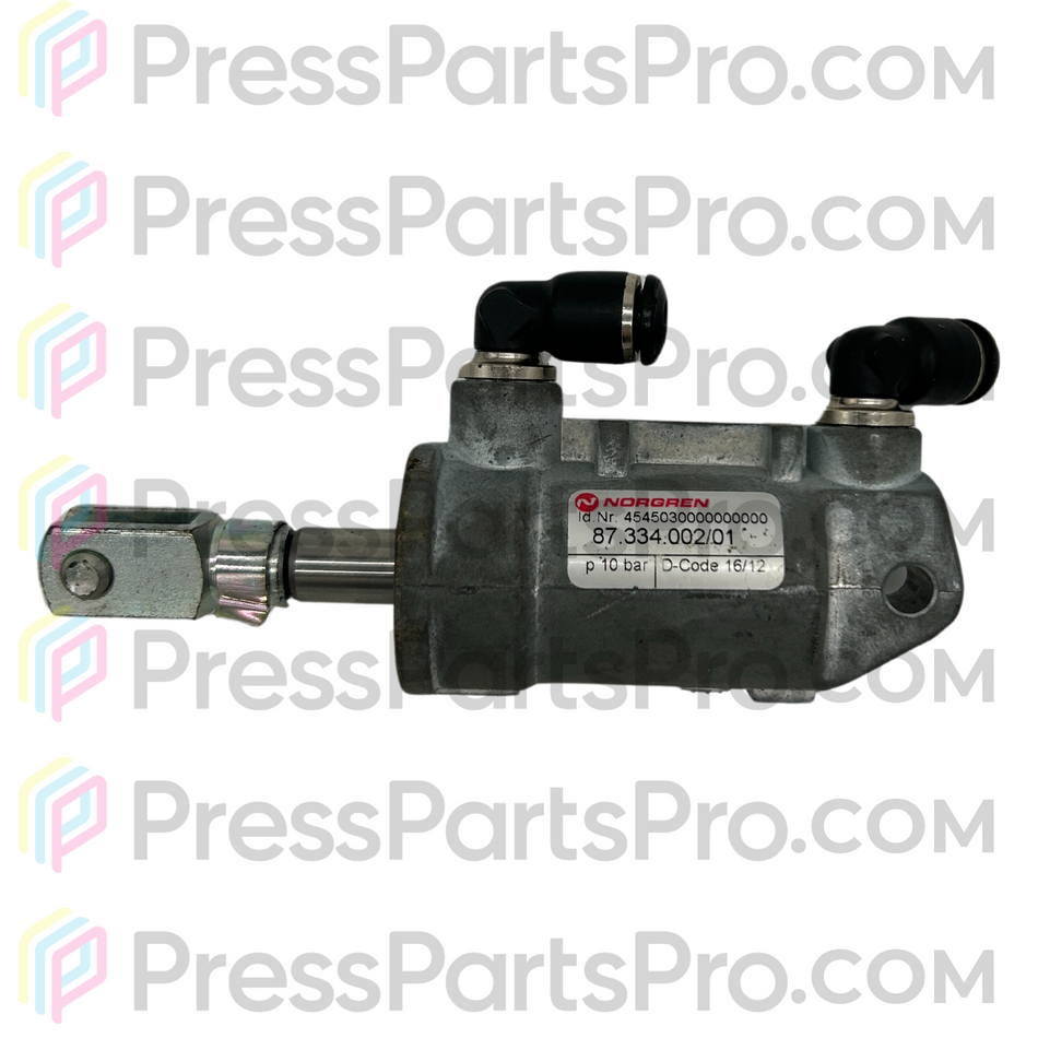 87.334.002 / 87.334.001 Pneumatic Cylinder HDM for Heidelberg SM102, CD102 - Original Part