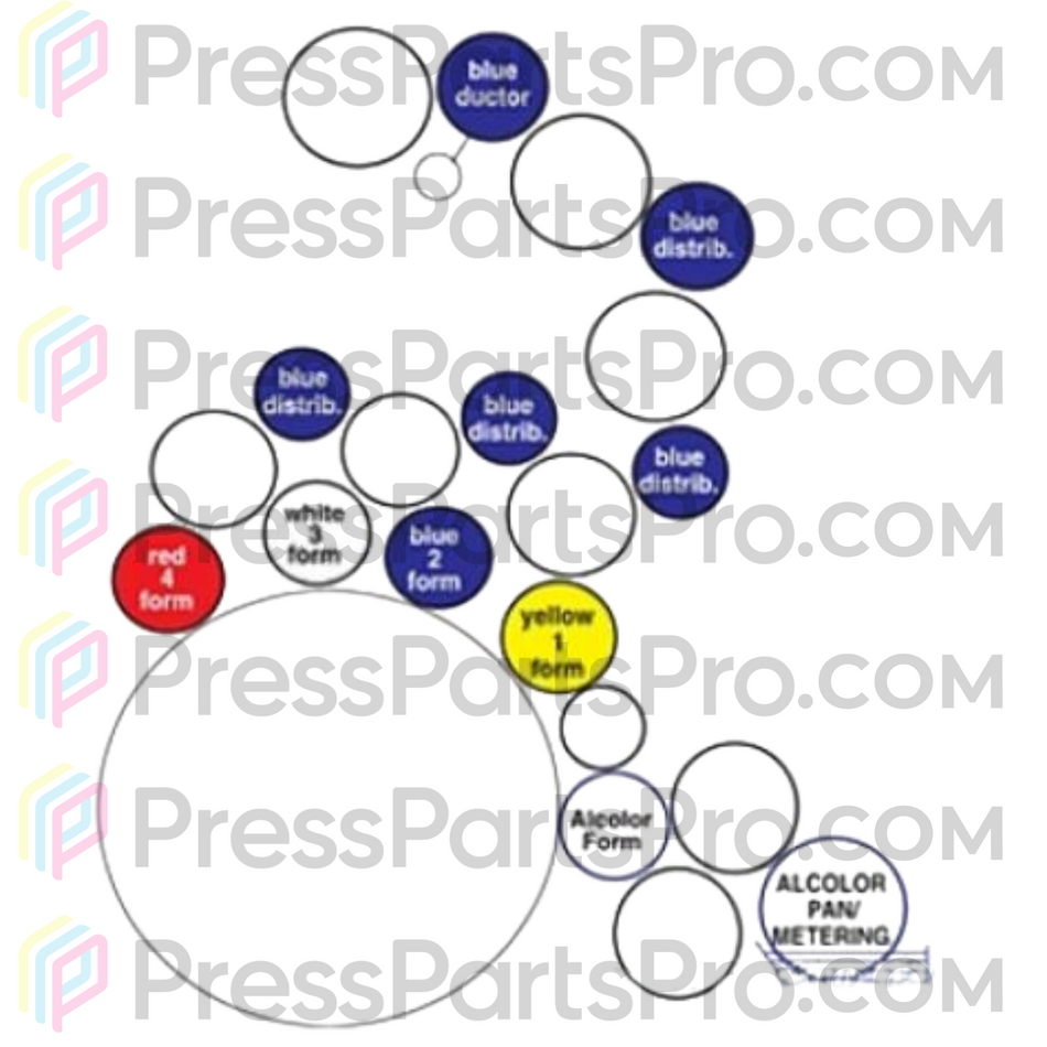 Rodillos de prensa Heidelberg para Heidelberg GTO52 Convencional - Recambio de alta calidad